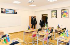 Azerbaijani president views conditions created at reconstructed schools in Sabunchu, Surakhani (PHOTO)