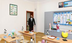 Azerbaijani president views conditions created at reconstructed schools in Sabunchu, Surakhani (PHOTO)