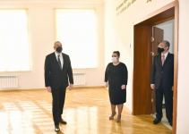 Azerbaijani president views conditions created at reconstructed schools in Sabunchu, Surakhani (PHOTO)