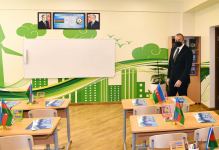 Azerbaijani president views conditions created at reconstructed schools in Sabunchu, Surakhani (PHOTO)