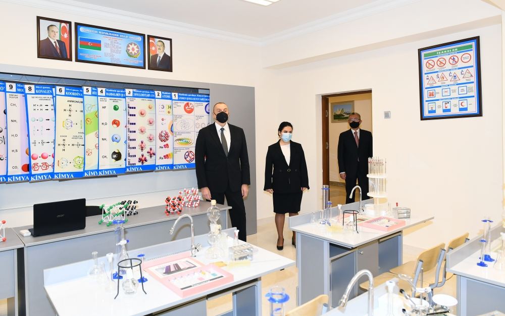 Azerbaijani president views conditions created at reconstructed schools in Sabunchu, Surakhani (PHOTO)