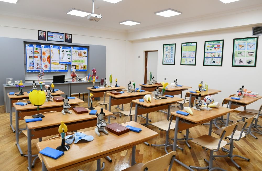 Azerbaijani president views conditions created at reconstructed schools in Sabunchu, Surakhani (PHOTO)