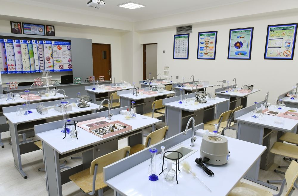 Azerbaijani president views conditions created at reconstructed schools in Sabunchu, Surakhani (PHOTO)