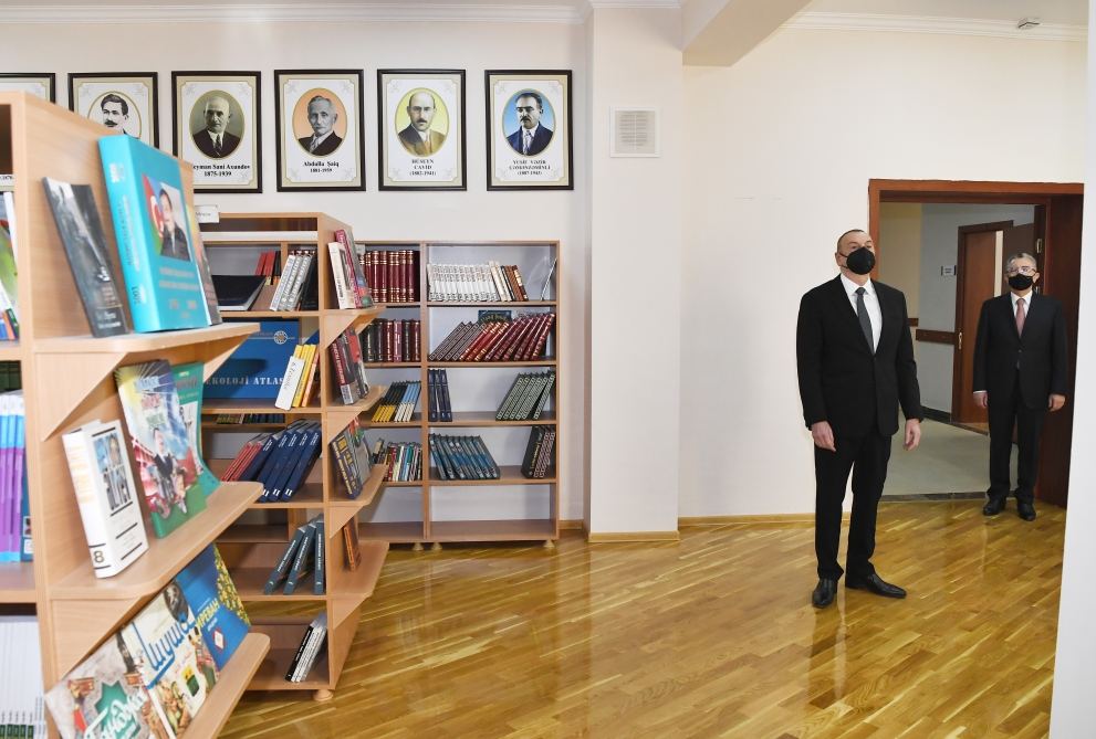 Azerbaijani president views conditions created at reconstructed schools in Sabunchu, Surakhani (PHOTO)