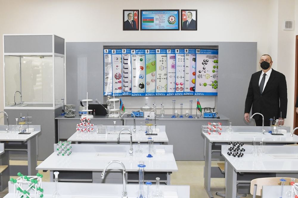 Azerbaijani president views conditions created at reconstructed schools in Sabunchu, Surakhani (PHOTO)