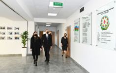 Azerbaijani president, first lady view conditions created at school-lyceum in Khirdalan city (PHOTO)