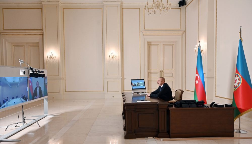 President Aliyev receives in video format delegation led by Italian Marie Tecnimont Group chairman (PHOTO)