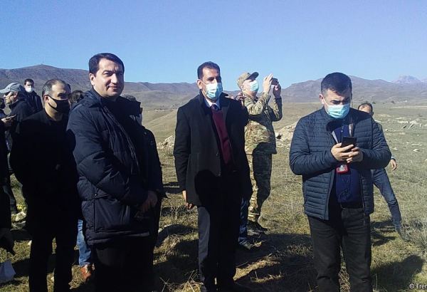 Azerbaijani diplomatic corps' representatives visit destroyed areas in Jabrayil city (PHOTO)