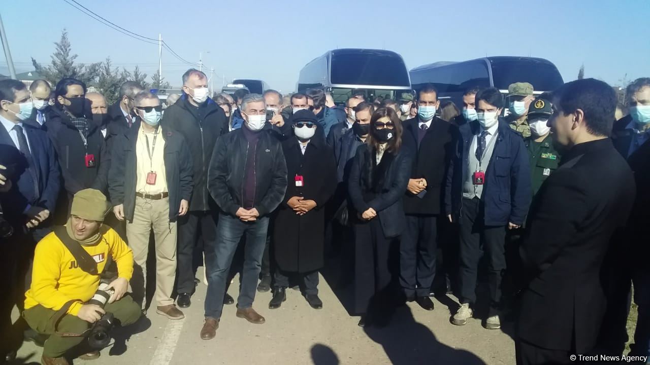 Azerbaijan diplomatic corps' representatives arrive in Jabrayil's Jojug Marjanli - Trend TV (PHOTO/VIDEO)