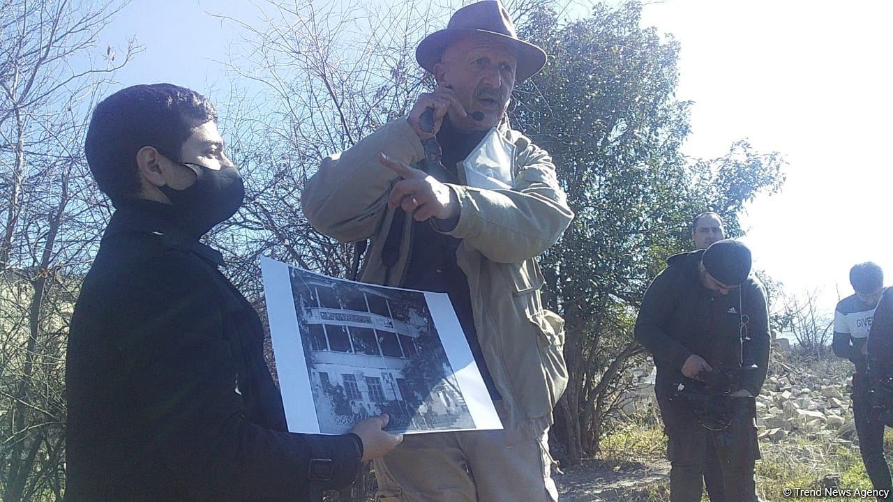 Foreign diplomats view Armenian-destroyed culture house in Azerbaijan's Jabrayil (PHOTO/VIDEO)