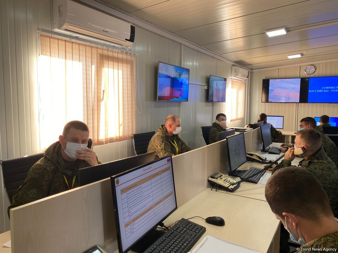 Azerbaijani, foreign journalists visit Turkish-Russian Monitoring Center in Aghdam (PHOTO/VIDEO)