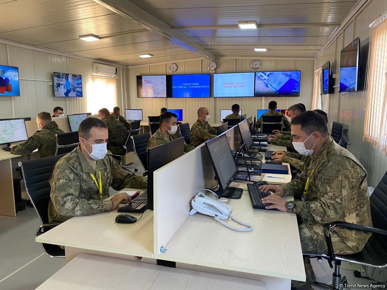 Azerbaijani, foreign journalists visit Turkish-Russian Monitoring Center in Aghdam (PHOTO/VIDEO)