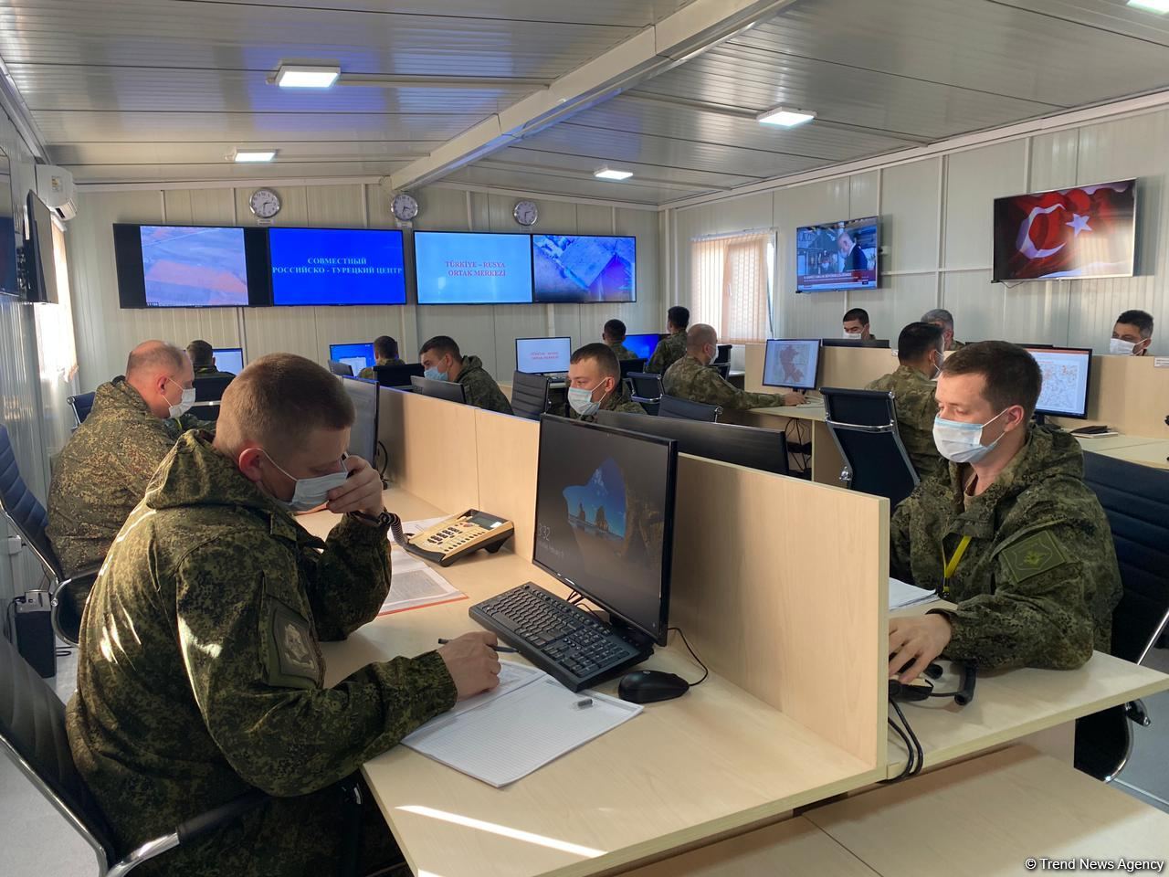 Azerbaijani, foreign journalists visit Turkish-Russian Monitoring Center in Aghdam (PHOTO/VIDEO)