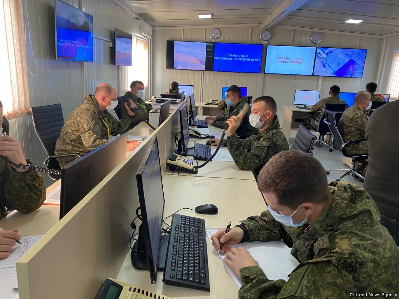 Azerbaijani, foreign journalists visit Turkish-Russian Monitoring Center in Aghdam (PHOTO/VIDEO)