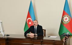 Azerbaijani president receives co-chair of Nizami Ganjavi International Center in video format (PHOTO)