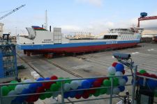 Azerbaijani president, first lady attend sail away of 'Academician Zarifa Aliyeva' ship, launch of first Ro-Pax type 'Azerbaijan' ferry boat (PHOTO)