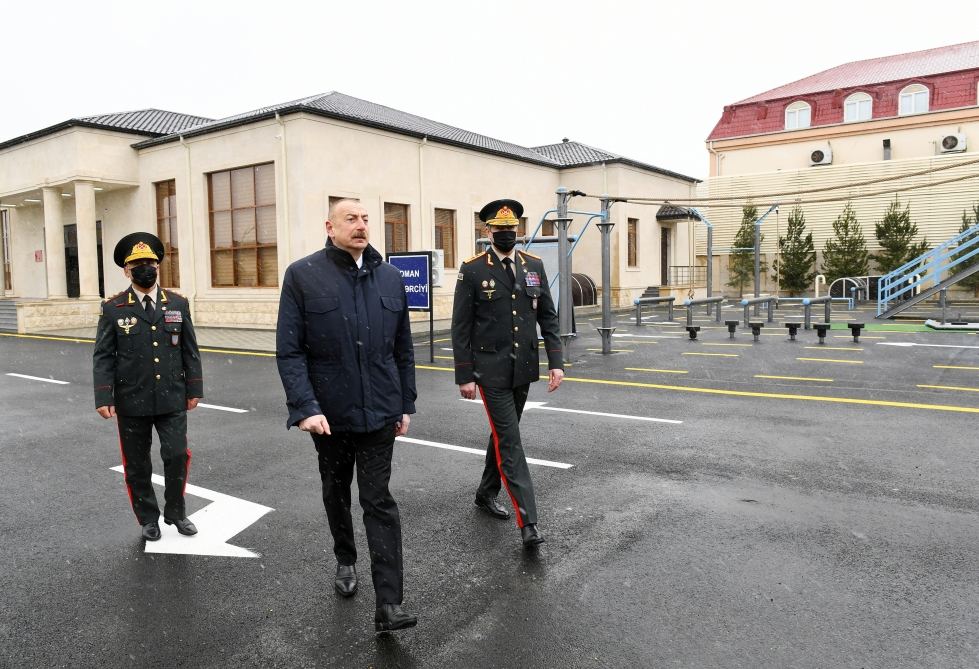 President Ilham Aliyev attends opening of Internal Troops` newly-built military unit (PHOTO)