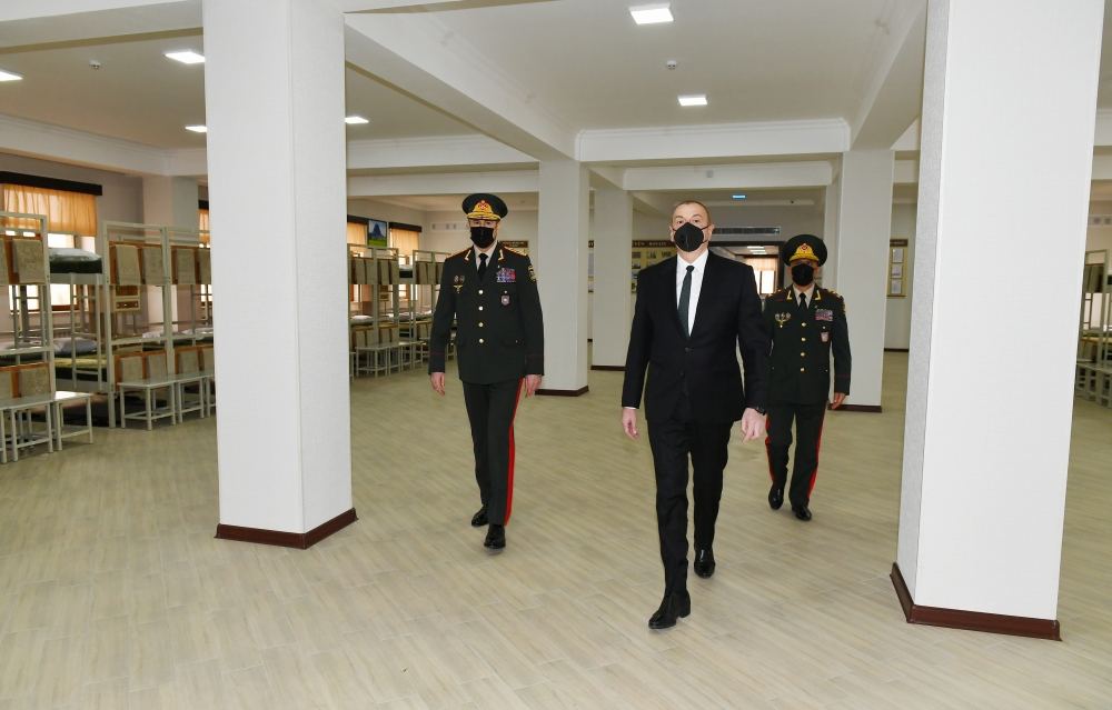 President Ilham Aliyev attends opening of Internal Troops` newly-built military unit (PHOTO)