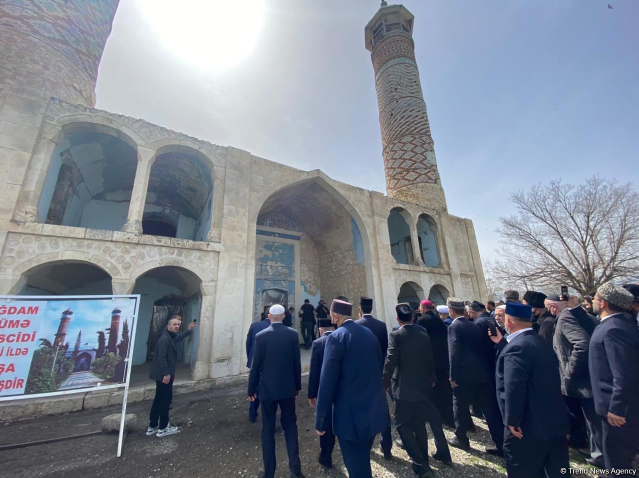 Heads of Azerbaijani religious confessions visit Aghdam Juma Mosque (PHOTO)