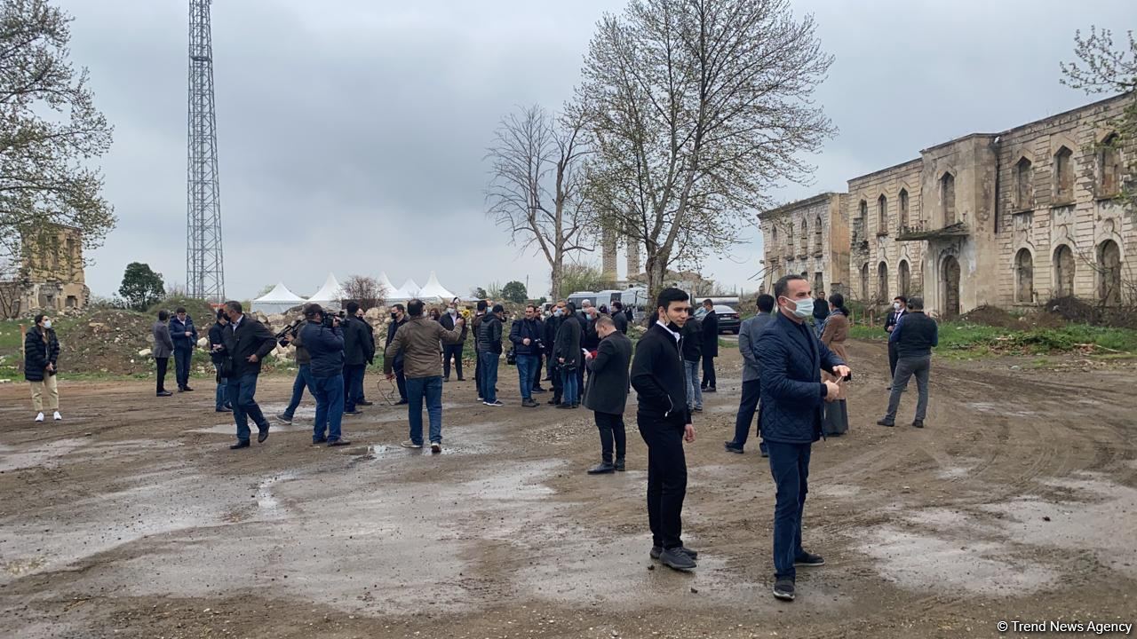 Delegation of Turkic Council reviews building of Aghdam Drama Theater destroyed by Armenians (PHOTO)