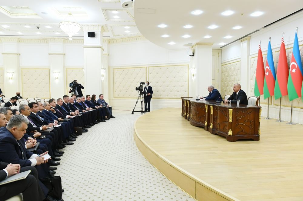 Azerbaijani, Belarus presidents give press statements (PHOTO)