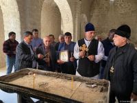 Azerbaijan's Albanian-Udi Christian community members visit ancient temple in Tugh - Trend TV (PHOTO)