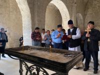 Azerbaijan's Albanian-Udi Christian community members visit ancient temple in Tugh - Trend TV (PHOTO)