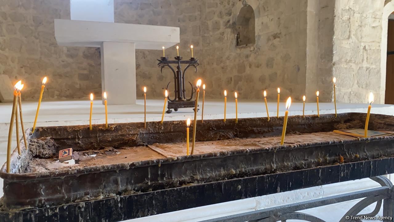 Azerbaijan's Albanian-Udi Christian community members visit ancient temple in Tugh - Trend TV (PHOTO)