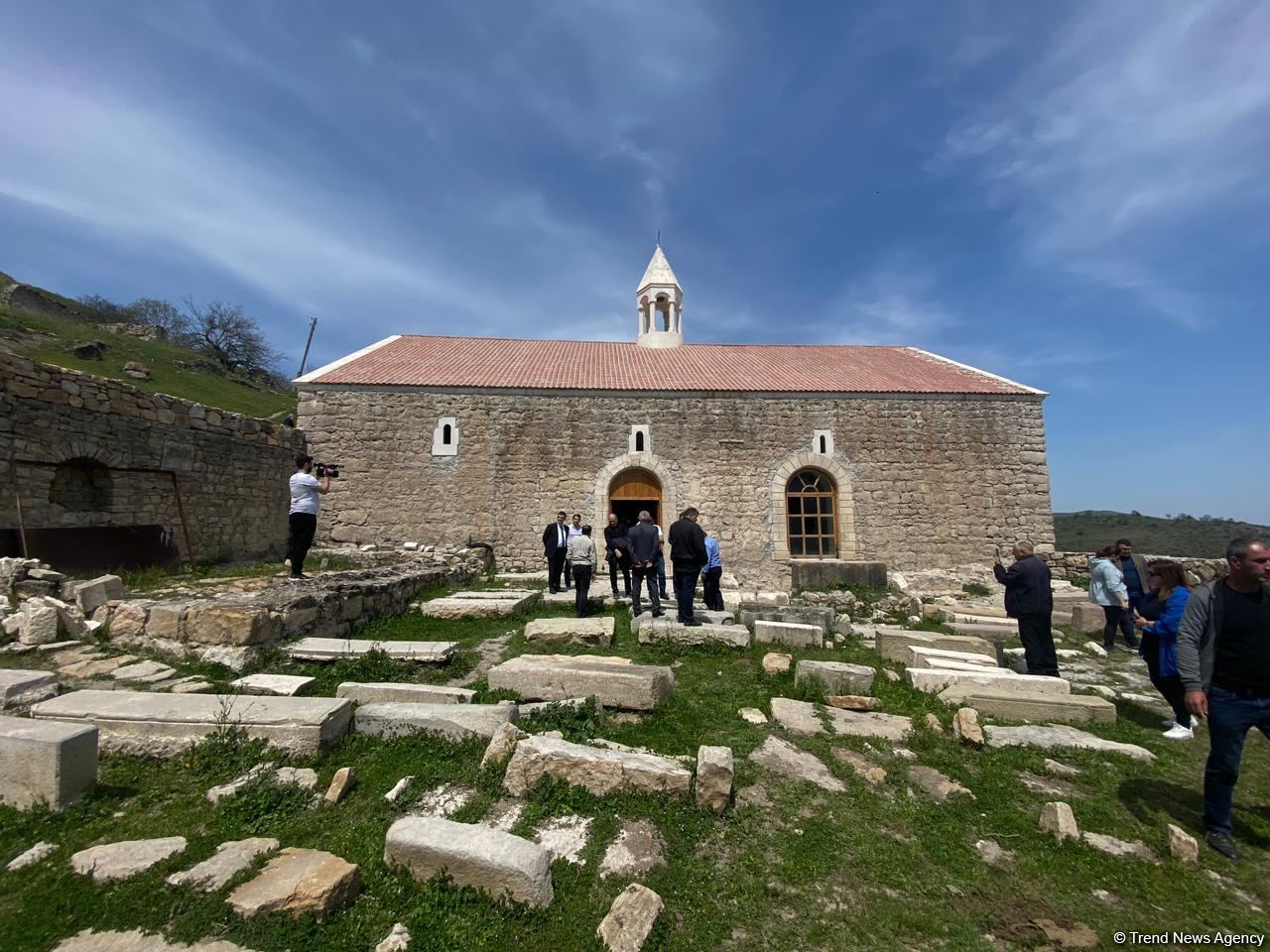 Azerbaijan's Albanian-Udi Christian community members visit ancient temple in Tugh - Trend TV (PHOTO)