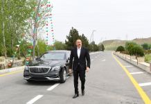 President Ilham Aliyev opens Hajigabul-Mughan highway after renovation (PHOTO)