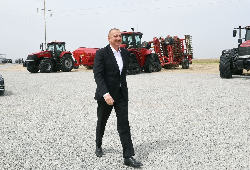 President Ilham Aliyev attends presentation of agropark owned by Agro Dairy LLC in Hajigabul (PHOTO)
