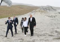 Azerbaijani president, first lady attend ceremony of laying foundation of Mud Volcanoes Tourism Complex (PHOTO)