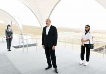 Azerbaijani president, first lady attend ceremony of laying foundation of Mud Volcanoes Tourism Complex (PHOTO)