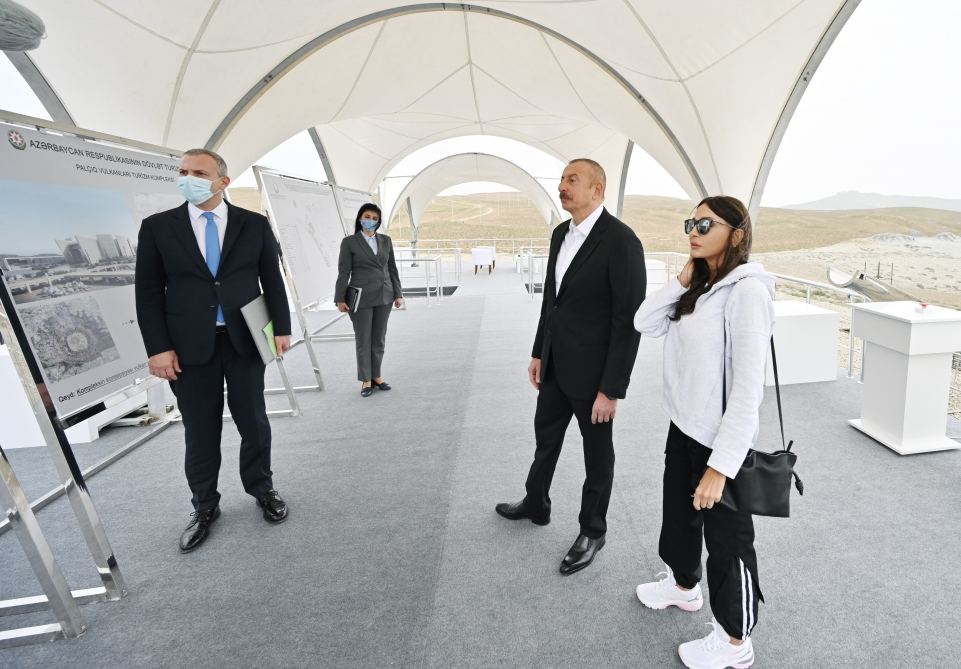 Azerbaijani president, first lady attend ceremony of laying foundation of Mud Volcanoes Tourism Complex (PHOTO)