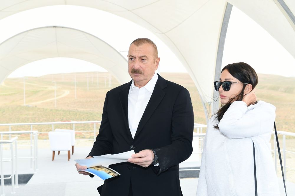 Azerbaijani president, first lady attend ceremony of laying foundation of Mud Volcanoes Tourism Complex (PHOTO)