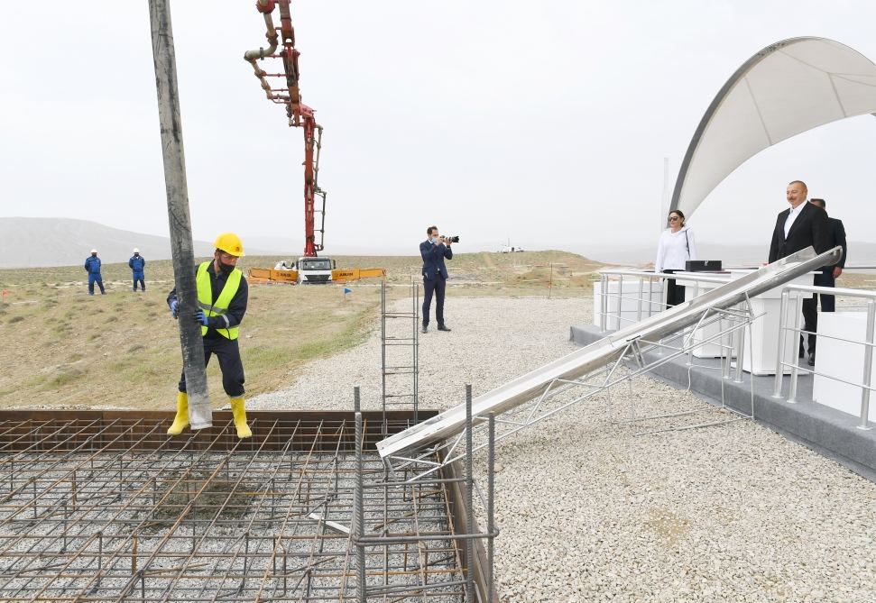 Azerbaijani president, first lady attend ceremony of laying foundation of Mud Volcanoes Tourism Complex (PHOTO)