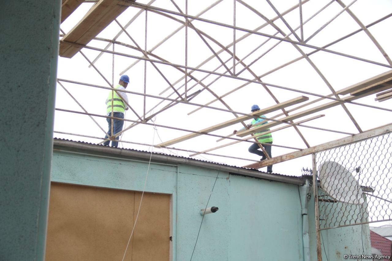 Restoration of houses damaged by Armenian shelling starts in Azerbaijan's Ganja (PHOTO)