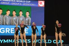 Group teams perform at National Gymnastics Arena as part of Rhythmic Gymnastics World Cup in Baku (PHOTO)