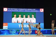 Group teams perform at National Gymnastics Arena as part of Rhythmic Gymnastics World Cup in Baku (PHOTO)