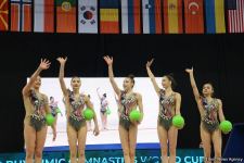 Group teams perform at National Gymnastics Arena as part of Rhythmic Gymnastics World Cup in Baku (PHOTO)
