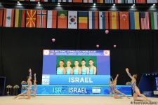 Group teams perform at National Gymnastics Arena as part of Rhythmic Gymnastics World Cup in Baku (PHOTO)