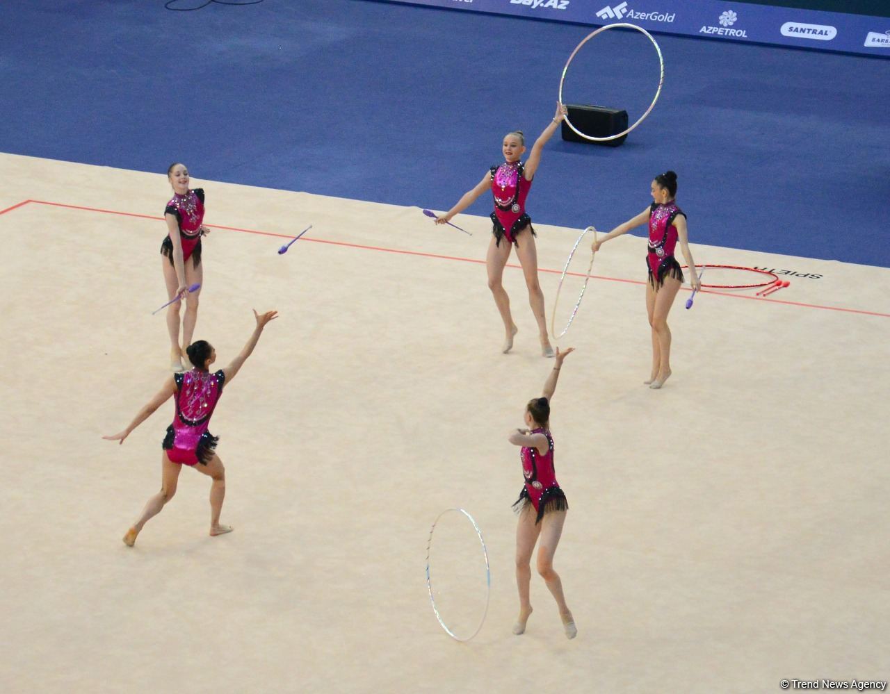 Azerbaijani team reaches finals in group exercises as part of Rhythmic Gymnastics World Cup (PHOTO)