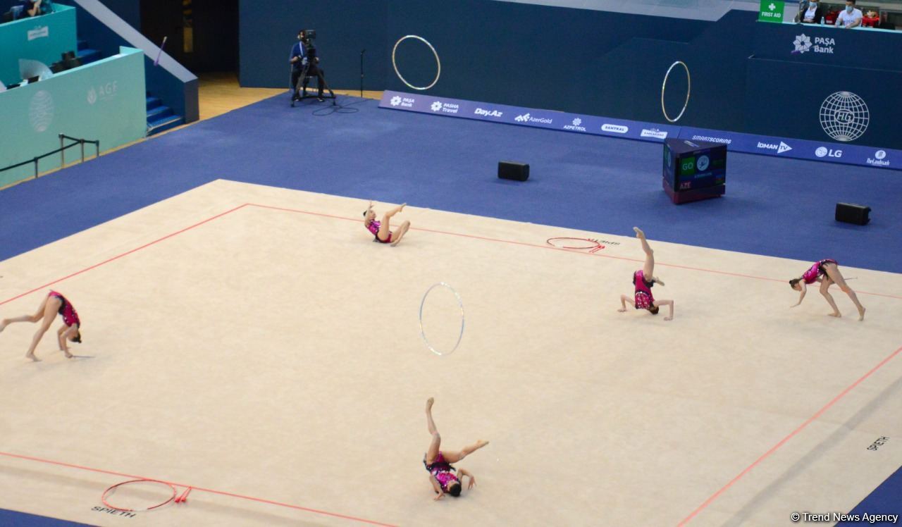 Azerbaijani team reaches finals in group exercises as part of Rhythmic Gymnastics World Cup (PHOTO)
