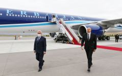 President Ilham Aliyev arrives in Nakhchivan Autonomous Republic for visit (PHOTO)