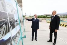 President Ilham Aliyev views construction of Ordubad Hydroelectric Power Plant (PHOTO)