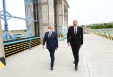 President Ilham Aliyev views construction of Ordubad Hydroelectric Power Plant (PHOTO)