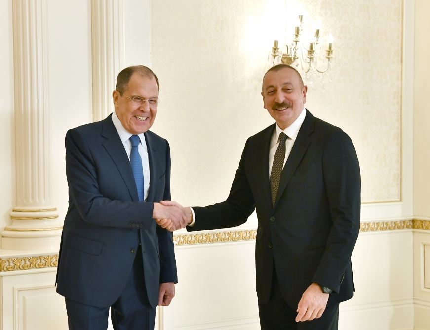 President Ilham Aliyev receives delegation led by Russian FM (PHOTO)