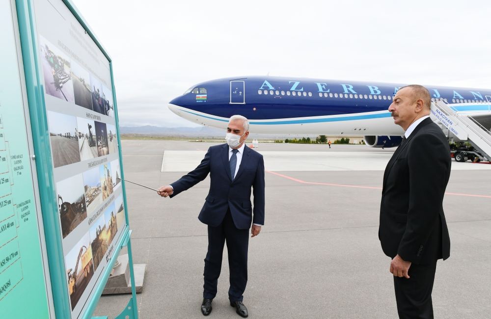 President Aliyev attends presentation of new runway at Nakhchivan International Airport (PHOTO)
