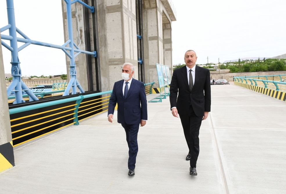 President Ilham Aliyev views construction of Ordubad Hydroelectric Power Plant (PHOTO)