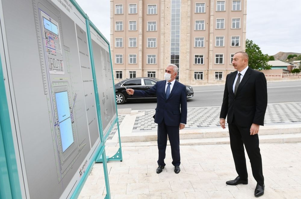 President Aliyev attends launch of project for reconstruction of drinking water supply, sewerage systems in Ordubad (PHOTO)